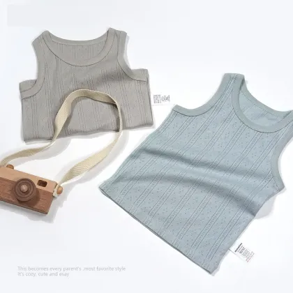 Hot Selling 100% Cotton Comfortable and Breathable Baby Sleeveless Vest Onesie for Crawling