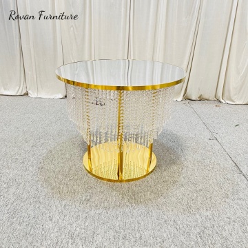Wholesale Gold Crystal Round Dining Table Centerpiece for Events