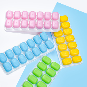 Sustainable Food-Grade Silicone Ice Cube Trays with Spill-Resistant Removable Lid