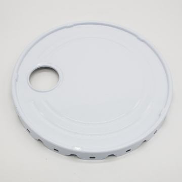 Metal bucket lid with lacy and metal cap