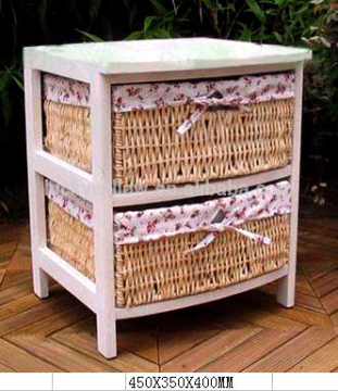 tong wood living room display Shoe Cabinet With wicker Drawer