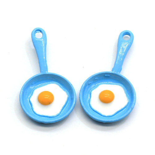 Newest Cute Blue Pink Fried Egg Pot 100pcs Mini Jewelry Bead Cute for Keychain Necklace Phone Case Pendant