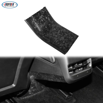 Matte Forged Carbon Fiber Interior Trim for Tesla Model 3 & Y Rear Armrests and Anti-Kick Cover