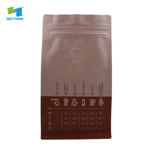 sacchetto per caffè in plastica PLA ecologico con valvola di degasaggio