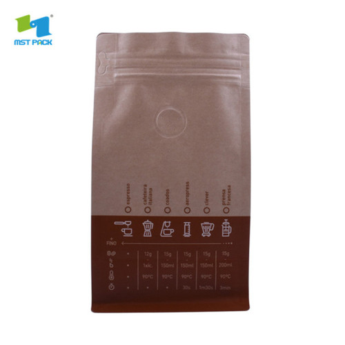 environmentally friendly PLA plastic coffee bag with degassing valve