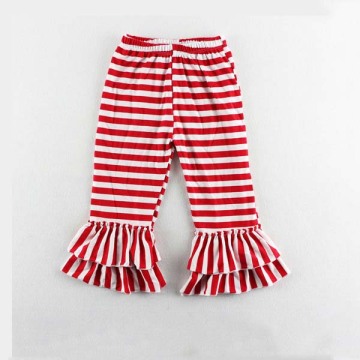 NL59 Cotton red stripe baby girls flounced pants comfortable trousers