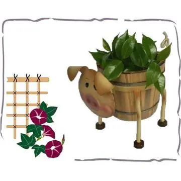 wooden flower pot