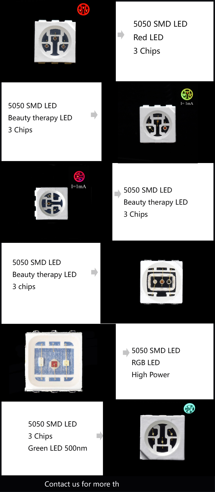 5050 SMD LED 3 chips