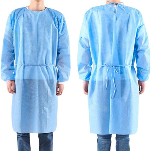 Hospital Patient Disposable PP Non Woven Isolation Gown