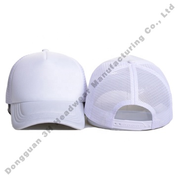 High Quality Adjustable White Sports Mesh Cap for Unisex