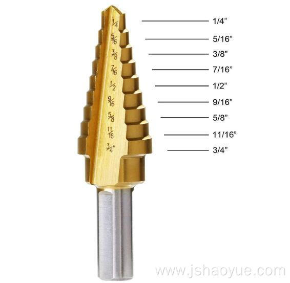 3PCS HSS Titanium Coated Step Drill Bit