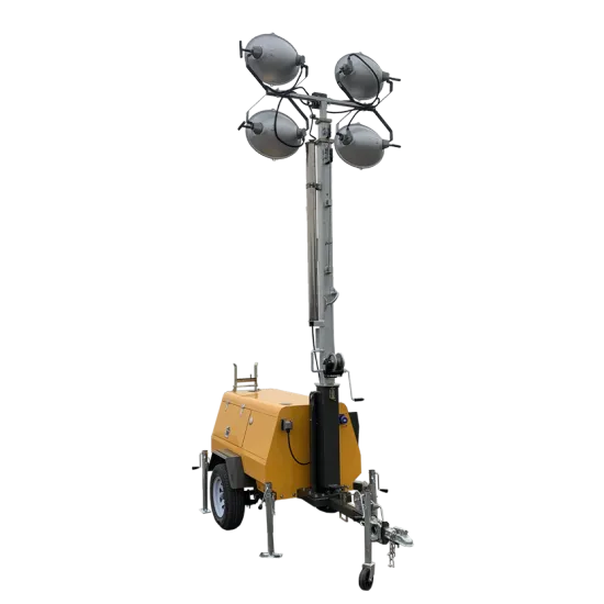 Mobile building light tower light starts fast