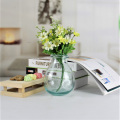 Recycled Green Bubble Small Mini Flower Glass Vase