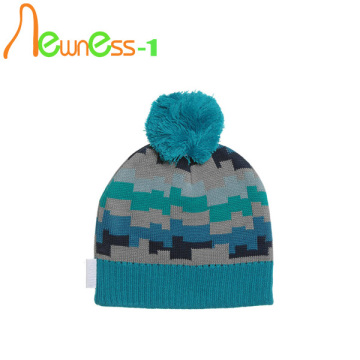 Winter Pom Poms Hats With Jacquard Logo