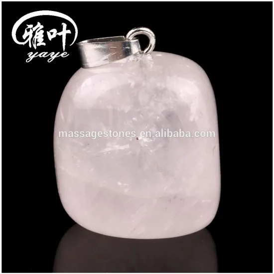 Natural Semi Precious Stone Rose Quartz Tumbled stone Pendant