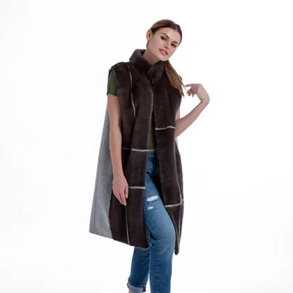 Fashion mink cashmere vest
