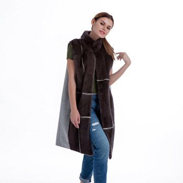 Colete de cashmere moda mink