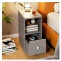 Ultra Narrow Simple Bedside Cabinet Mini Small Simple Bedroom Home Rental Housing Shelf Bedside Table Solid Wood Color