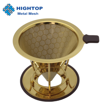 Custom Logo Reusable Pour Over Coffee Strainer - Metal Stainless Steel Coffee Filter Dripper