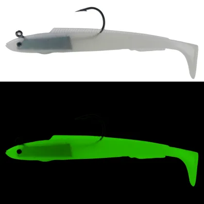 Sand Eel Sinking Lure - Rubber Fish with Jig Head Mackerel Soft Plastic Fishing Lures