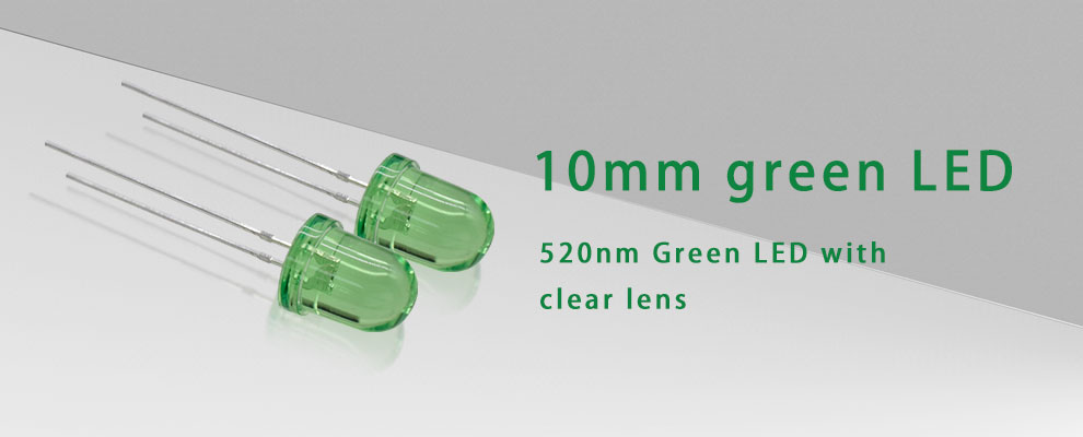 1004LGC-12 Super Bright 10mm LED Light Green LED with Clear Lens