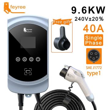 Feyree 9.6KW Wall-Mount EV Charger with Type 1 Plug - Single-Phase 40A