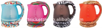 360 rotary style plastic electric kettle with color printed