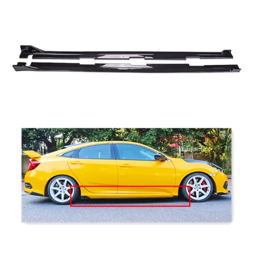 Glossy Black Side Skirts for Honda Civic 2016-2020 - Automotive Parts