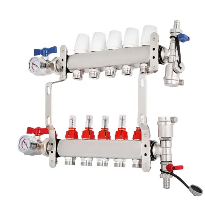 Stainless Steel Hydronic Underfloor Water Heating System: Exploring Flow Meters and Manifolds