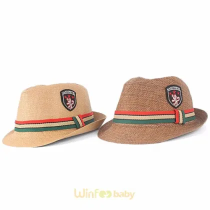 summer outdoor baby cheap panama hats kids boy short brim fedora hat