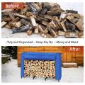 Blue Oxford Fabric Cover Firewood Rack Outdoor