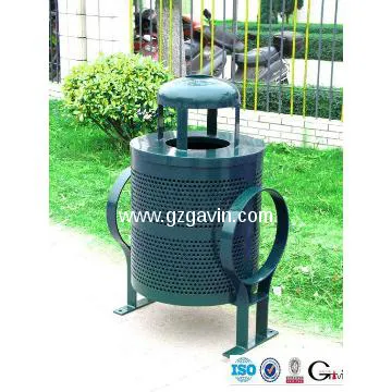 Unique outdoor metal trash bin/ashtray stand bin