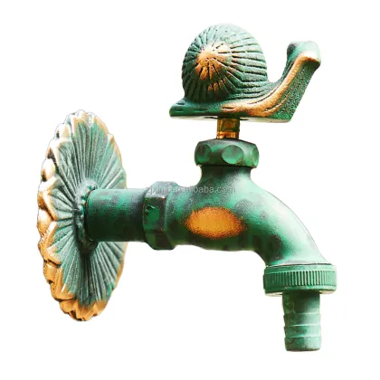 Antique Bronze Brass Snail Shape Garden Faucet