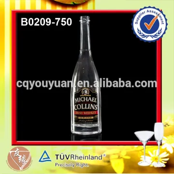 Long Neck Bottle Glass To Whiskey 750 ML Whisky Bottles Special Shape