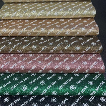 Pelle di glitter stampata con supporto per lo stretch di nuovo campioni