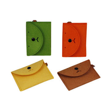 Coin purses, made of felt, measures 9x12cm, customized designs are accepted
