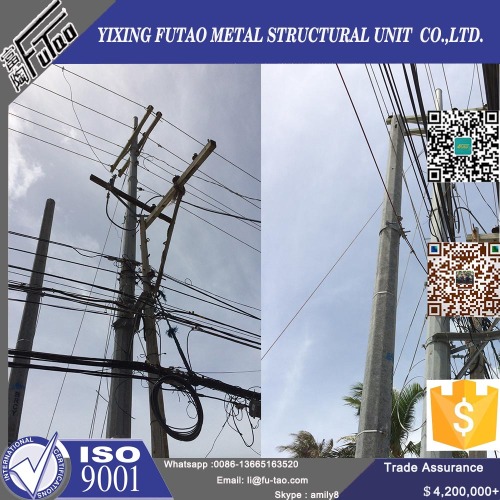 Galvanized Steel Utility Pole For Electrical Power