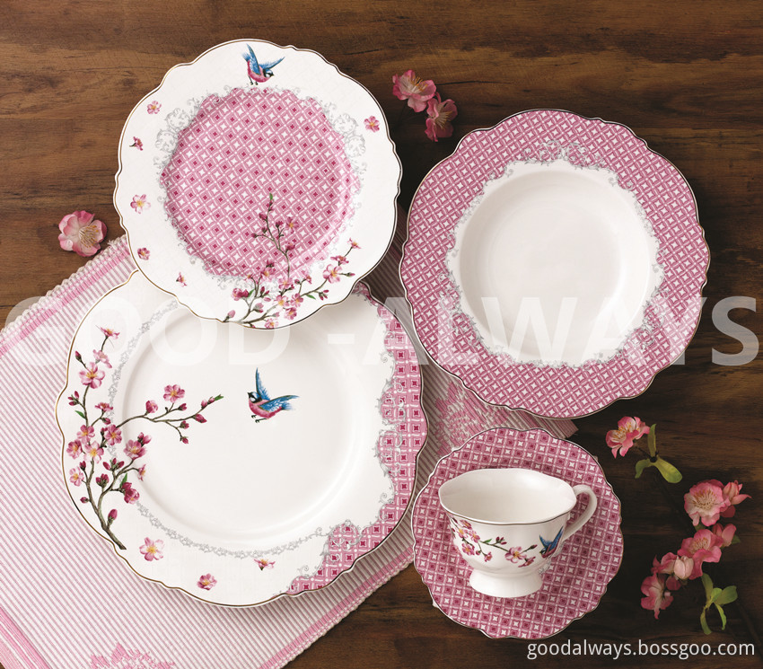 Nbc 747 New Bone China Tableware Set Garden Bird