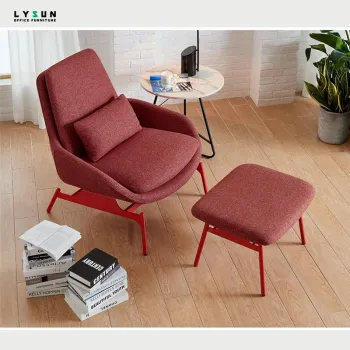 Futuristic Lounge Recliner Chair with Ottoman for Meeting and Office