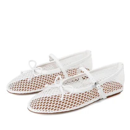 Women's Mesh Ballet Flats, Fishnet Ballet Flats
