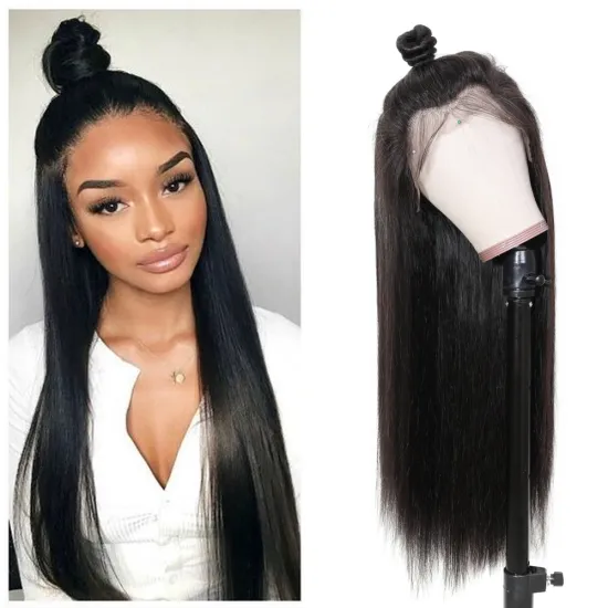 High Quality Raw Cambodian Hair Swiss Lace Wig For Black Women 100% Brazilian Virgin Cuticle Aligned Lace Front Human Hair Wig