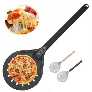 Baking Homemade Gourmet Pizza Paddle Stainless Steel Pizza Peel & Cutter Cake Spatula Pizza Paddle