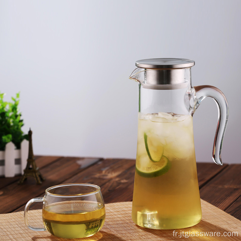 Carafe à eau en verre Pichet Boisson glacée Cruche d&#39;eau froide