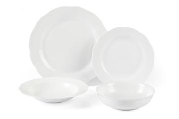 Round flower shape white AB grade dinnerware sets