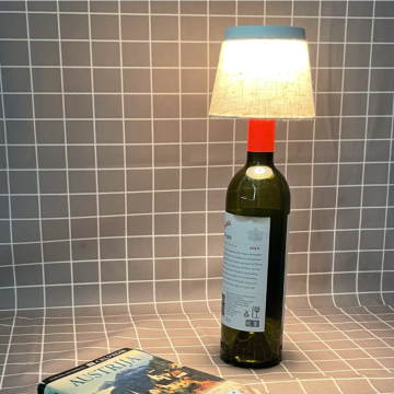 Battery-Powered Fabric Lamp Shade Wine Bottle Light