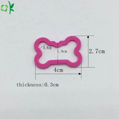 Étiquette de nom d&#39;identification en silicone en forme d&#39;os personnalisé