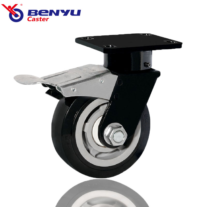 Heavy Duty Casters PU Swivel with Brake Caster