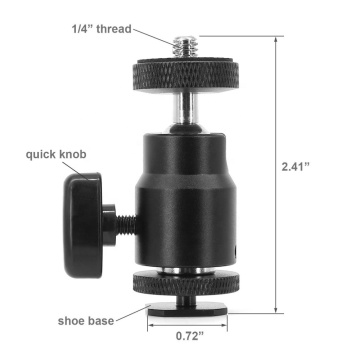 360 Degree Rotatable Ball Head Adapter for GoPro, DSLR Cameras, Smartphones, and LED Video Lights