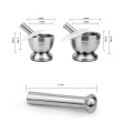 304 Stainless Steel Metal Mortar Salt And Pestle Pedestal Bowl Garlic Press Pot Herb Mills Pepper Spice Grinder Pot High Quality