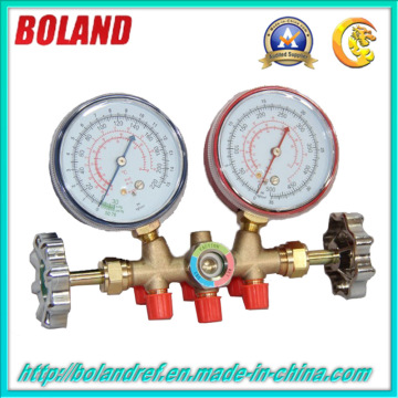 R22 Brass Manifold Gauge with Sight Glass